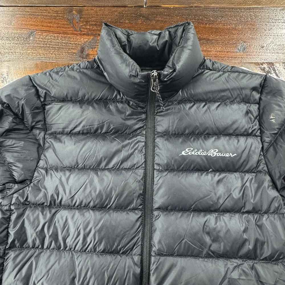 Eddie Bauer Mens S CirrusLite 650 Down Insulation Packable Jacket Black Zip Pock